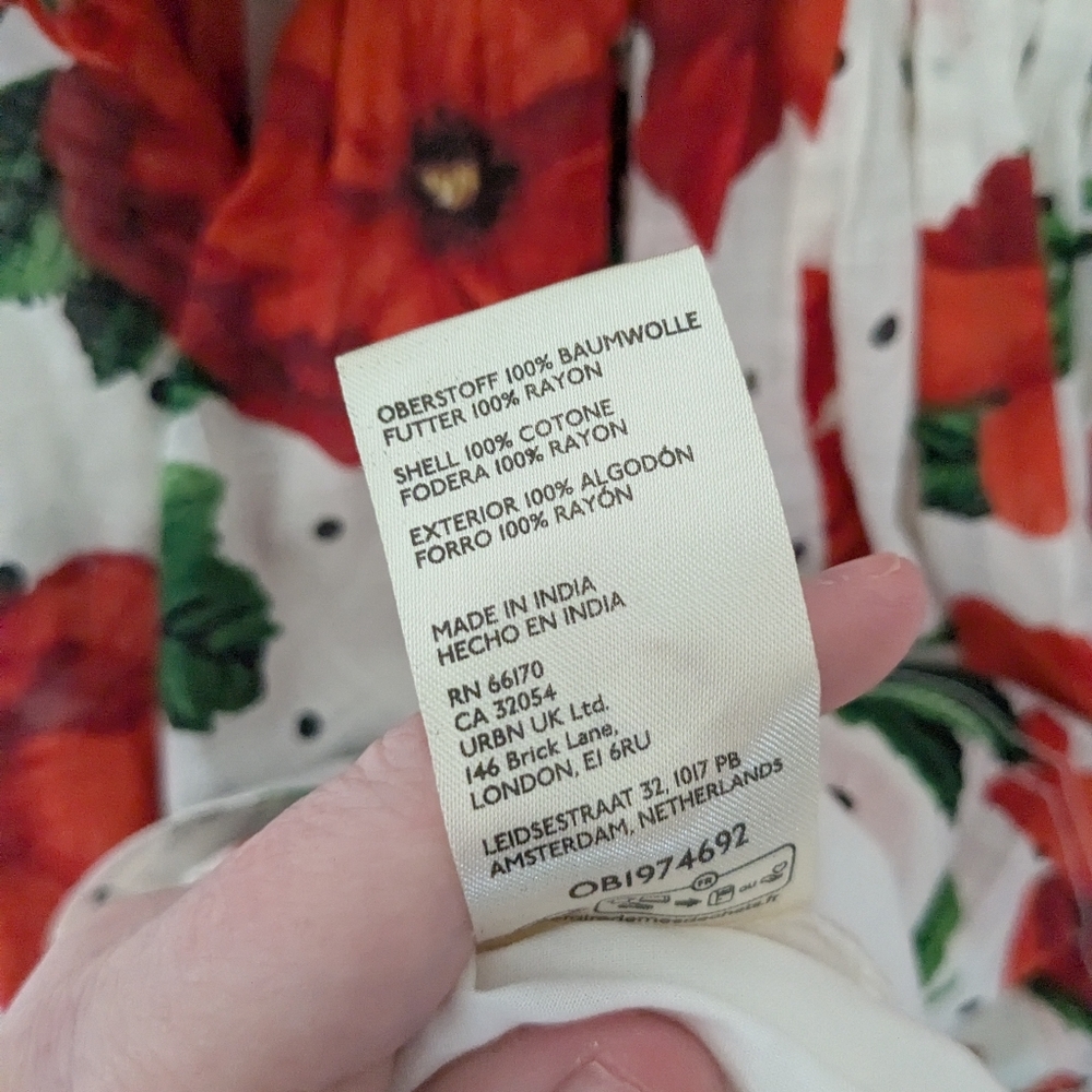 NWT Anthropologie Floral Square Neck Babydoll Dress Puff Sleeve - Picture 10 of 10